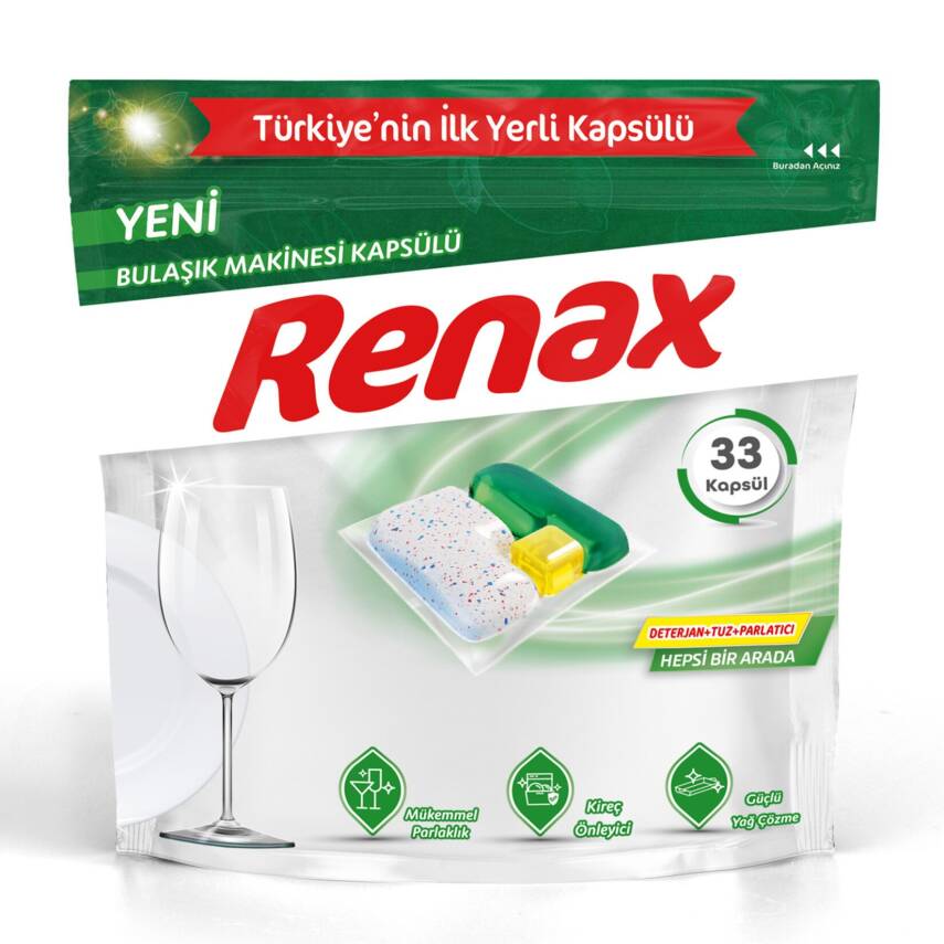 Renax Bulaşık Makinesi Kapsülü Hepsi Bir Arada 33'lü 346 G - 1