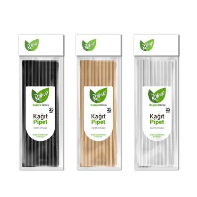 Roll-Up Doğaya Dönüş Kağıt Pipet 25'li - Roll-Up