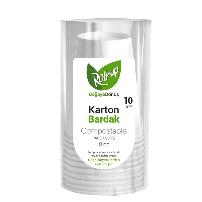 Roll-Up Doğaya Dönüş Karton Bardak 10'lu - 1