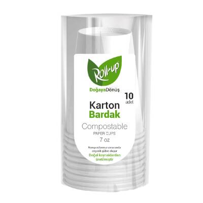 Roll-Up Doğaya Dönüş Karton Bardak 10'lu - Roll-Up