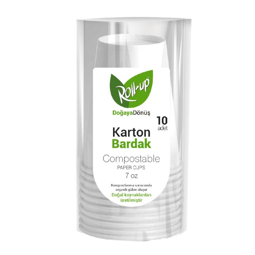 Roll-Up Doğaya Dönüş Karton Bardak 10'lu - 1