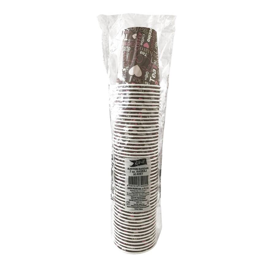 Roll-Up Karton Bardak 7 Oz 50'li - 1