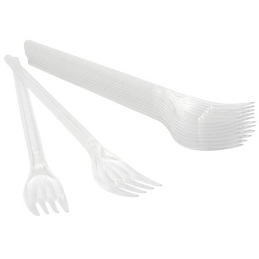 Roll-Up Plastik Şeffaf Çatal 10'lu - 1