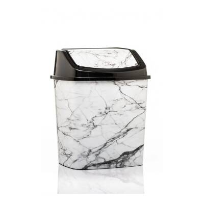 Sağlam Desenli Sallanır Kapak Çöp Kovası 10 L - Tuffex