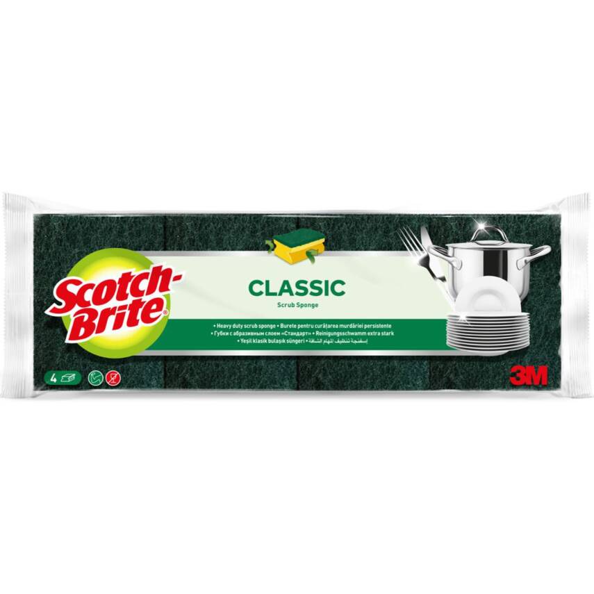 Scotch Brite Yeşil Klasik, Tırnak Koruyuculu 4'lü - 1