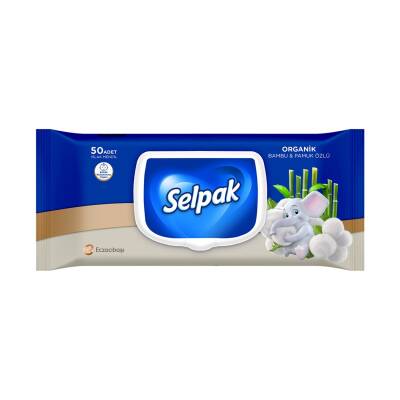 Selpak Organik Bambu Özlü & Pamuk Özlü Islak Mendil 50'li - Selpak