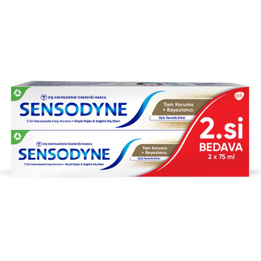 Sensodyne Tam Koruma Beyazlatıcı Diş Macunu 2*75Ml - 1