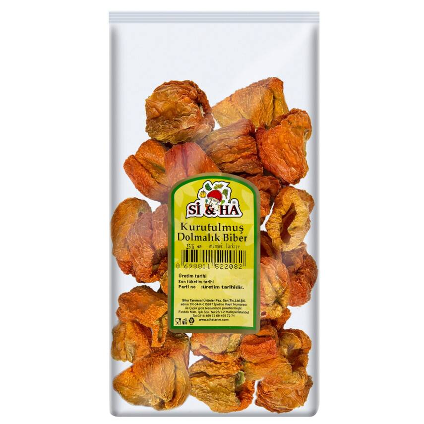 Si&Ha Kurutulmuş Dolmalık Biber 25'li Paket Adet - 1