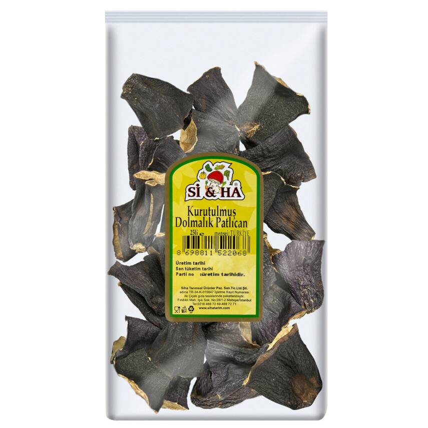 Si&Ha Kurutulmuş Dolmalık Patlıcan 25'li Paket Adet - 1