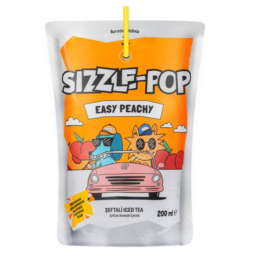 Sizzle-Pop Easy Peachy Şeftali Pouch 200 Ml - 1