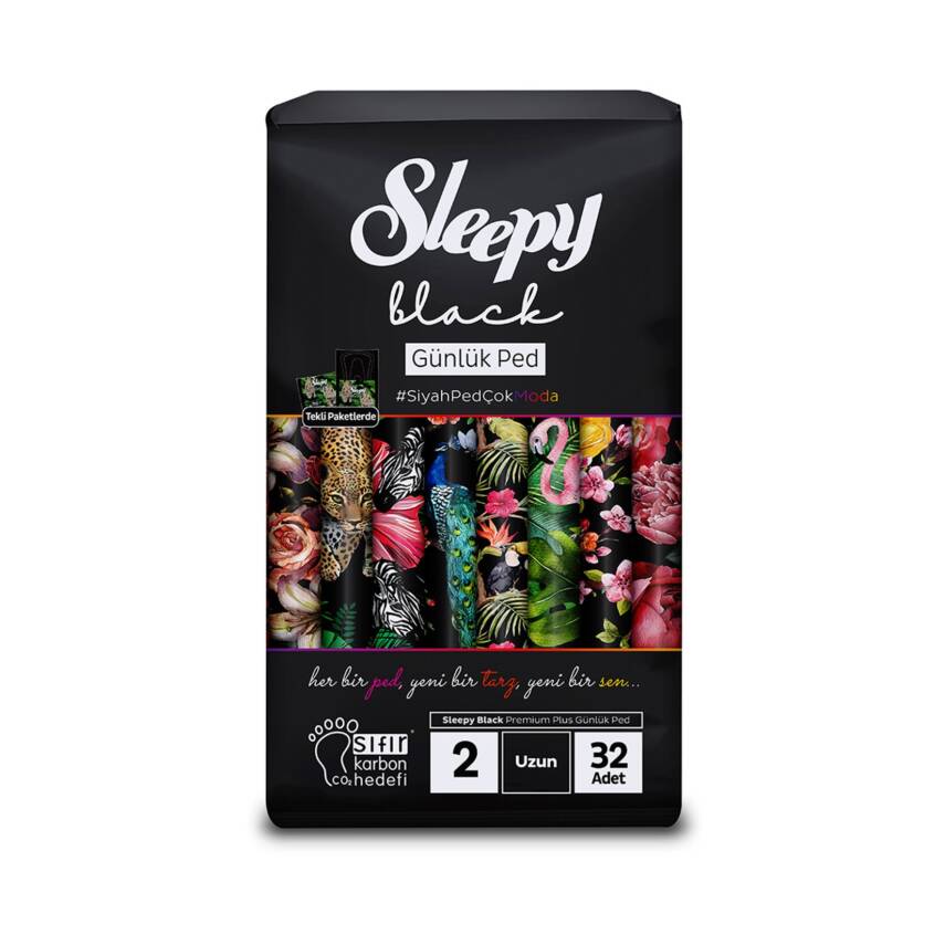 Sleepy Black Premium Plus Günlük Ped Uzun 32'li - 1