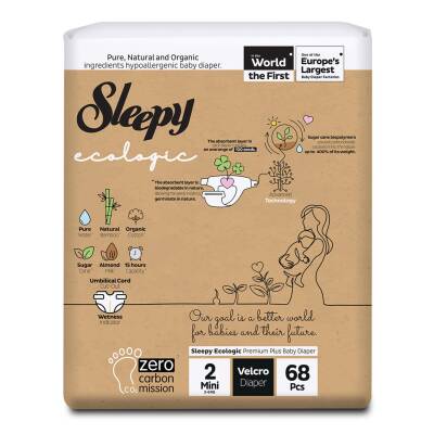 Sleepy Ecologıc Bebek Bezı 2 Beden Mını 3-6 Kg 68'Lı - Sleepy
