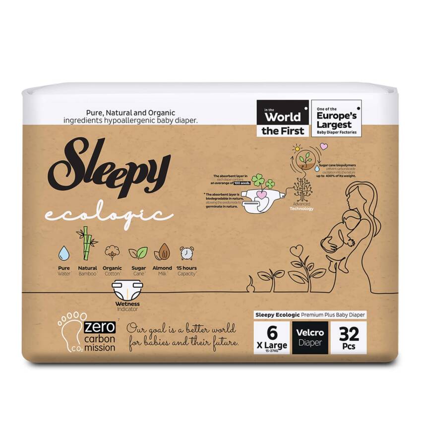 Sleepy Ecologıc Bebek Bezı 6 Beden Xl 15-27 Kg 32'Lı - 1