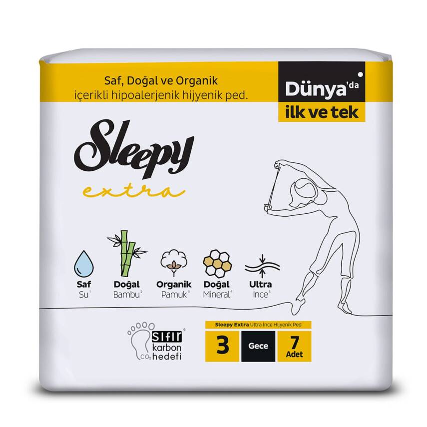 Sleepy Extra Slim Standart Hiyenik Ped Gece 7'li - 1