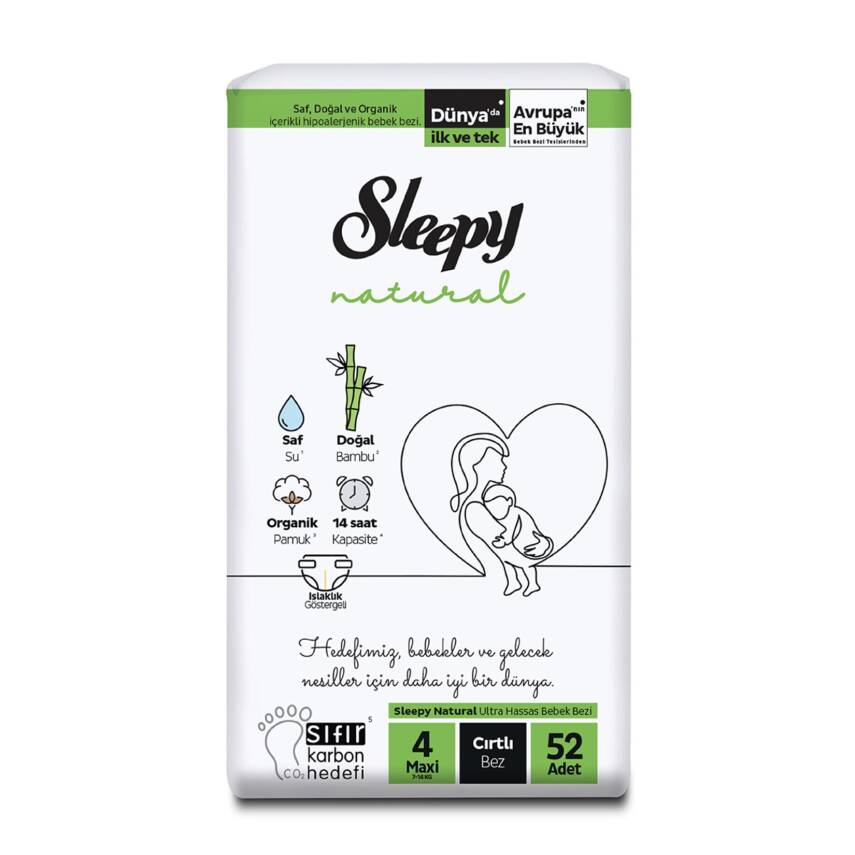 Sleepy Natural Jumbo Paket 4 No Maxi 7-14 Kg 52'li - 1
