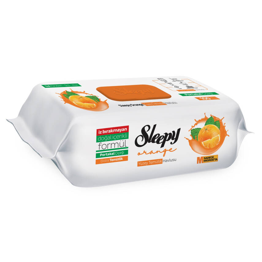 Sleepy Yüzey Temizlik Havlusu Portakal 100'lü - 1
