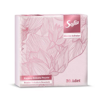 Sofia Kumaş Dokulu Peçete Pembe 30'lu - Sofia