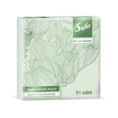 Sofia Kumaş Dokulu Peçete Yeşil 30'lu - Sofia