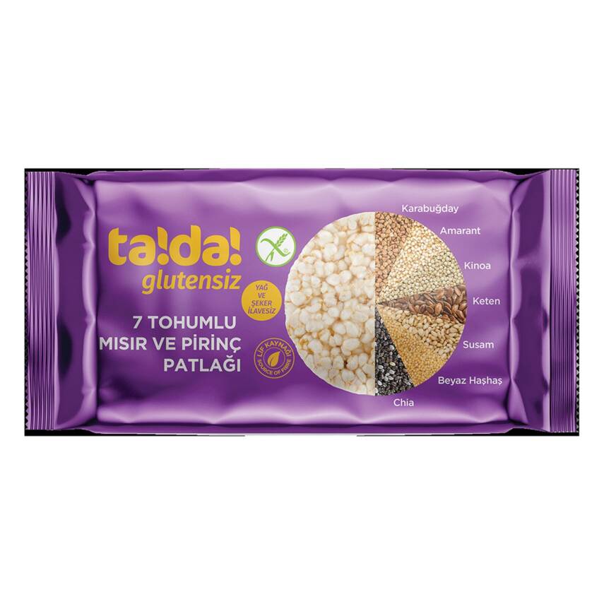 Tada Glutensiz 7 Tohumlu Mısır & Pirinç Patlağı 60 G - 1