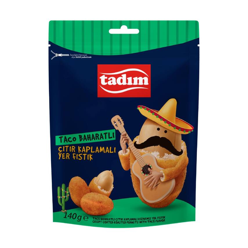 Tadım Taco Baharatlı Çıtır Kaplamalı Yer Fıstığı 140 G - 1