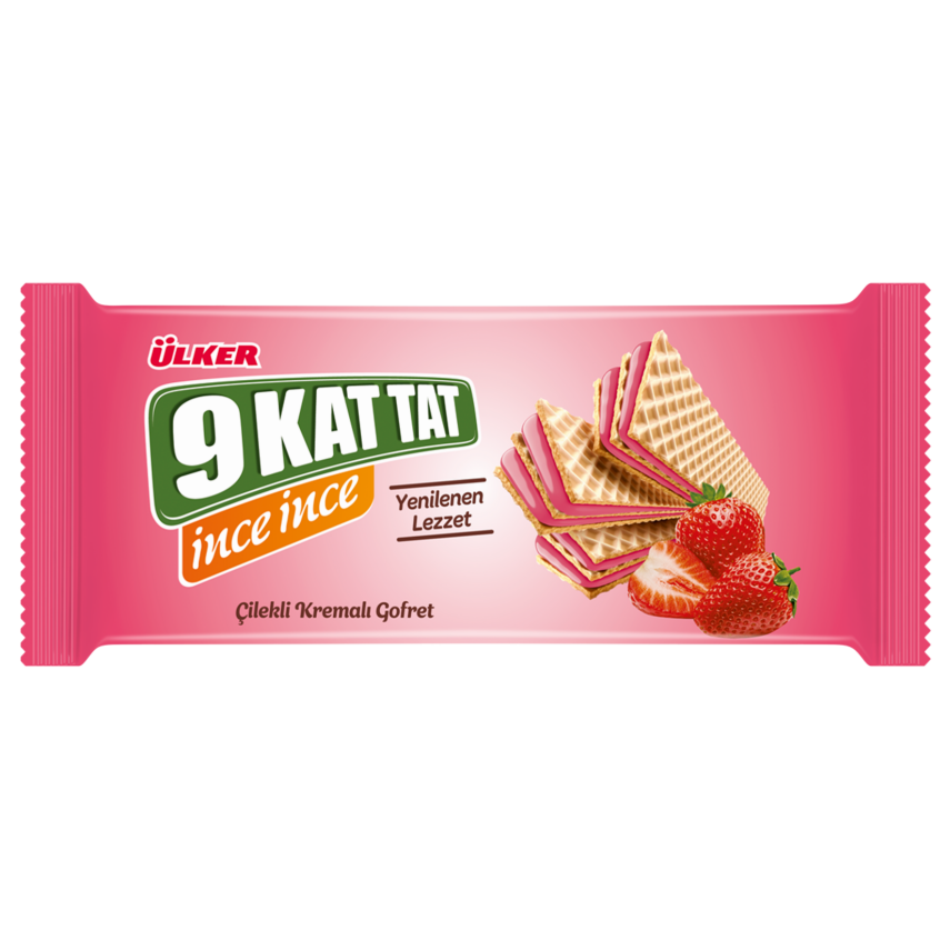 Ülker 9 Kat Tat İnce İnce Çilekli Gofret 114 G - 1
