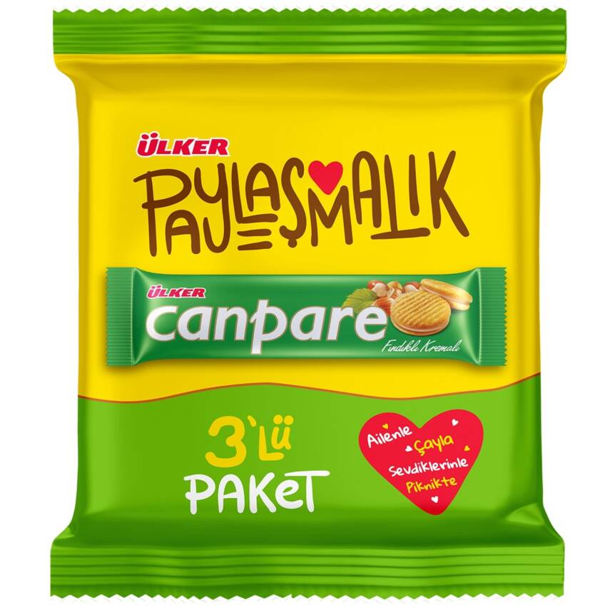 Ülker Canpare Fındık Kremalı Bisküvi 3 x 81 G - 1