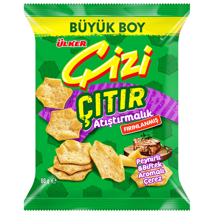 Ülker Çizi Çıtır Peynir & Biftek Aromalı Çerez 80 G - 1