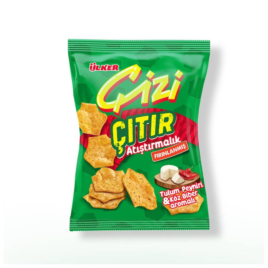 Ülker Çizi Çıtır Tulum Peynir & Köz Biber Çerez 40 G - 1