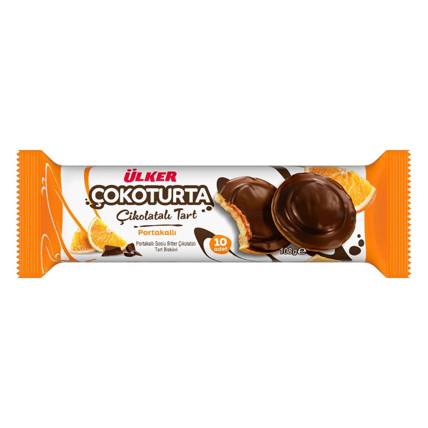 Ülker Çokoturta Portakal Soslu Bitter Çikolatalı Tart Bisküvi 108 G - 1