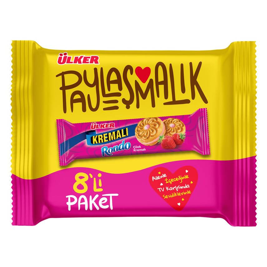 Ülker Kremalı Rondo Çilekli Bisküvi 8 x 61 G - 1