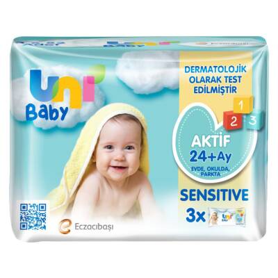 Uni Baby Aktif Sensitive Islak Mendil 3x52'li - Uni