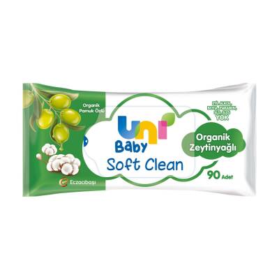 Uni Baby Soft Clean 90'lı Organik Zeytinyağlı Islak Havlu - Uni