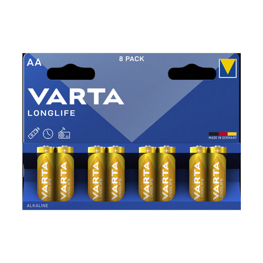 Varta Longlife AA Kalem Alkalin Pil Paket 8'li - 1