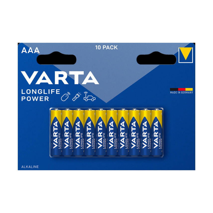 Varta Longlife Power AAA İnce Kalem Pil 10'lu Paket (Alkalin) - 1