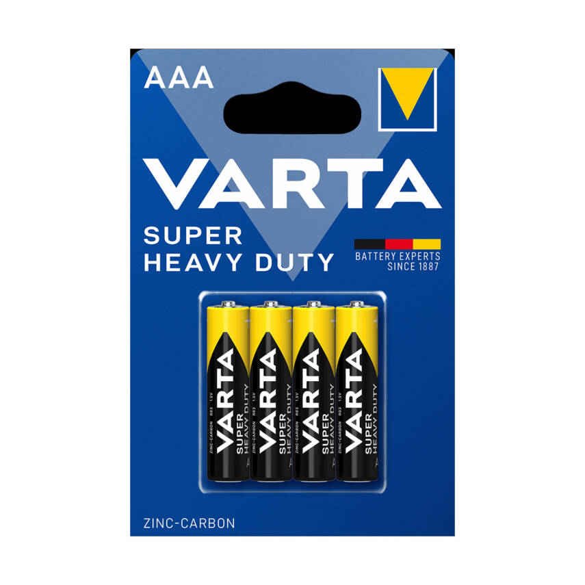 Varta Super Heavy Duty AAA İnce Kalem Pil 4'lü Paket (Çinko) - 1