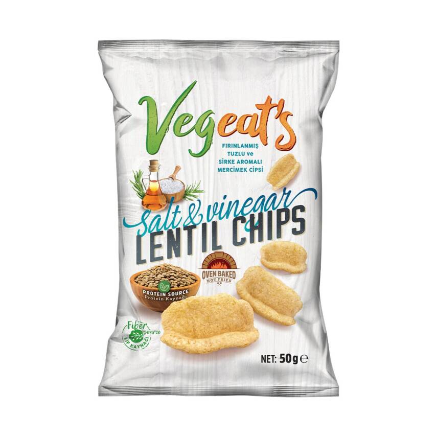 Vegeat's Tuzlu ve Sirke Aromalı Mercimek Cipsi 50 G - 1