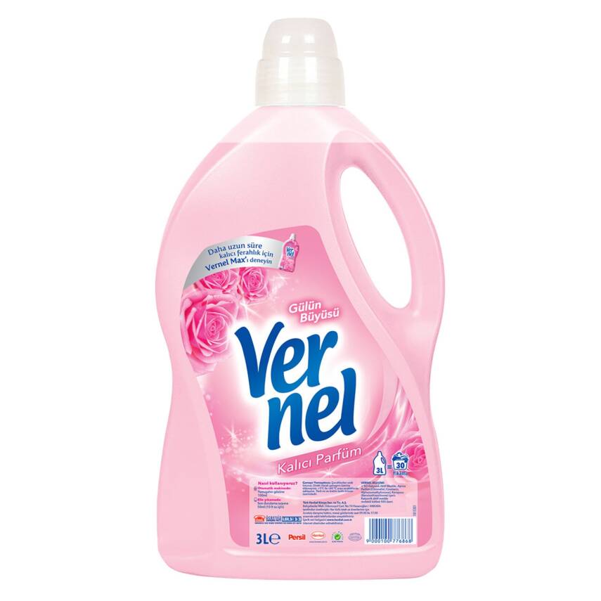 Vernel Çamaşır Yumuşatıcısı 3L (30 Yıkama) Gülün Büyüsü - 1