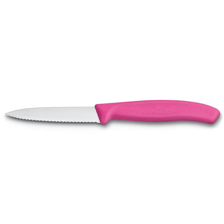 Victorinox 6.7636.L115 Pembe Tırtıklı Soyma Bıçağı 8 Cm - 1