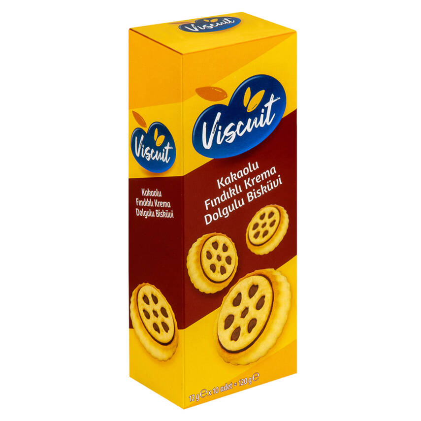 Viscuit Kakaolu Fındıklı Krema Dolgulu Bisküvi 120 G - 1