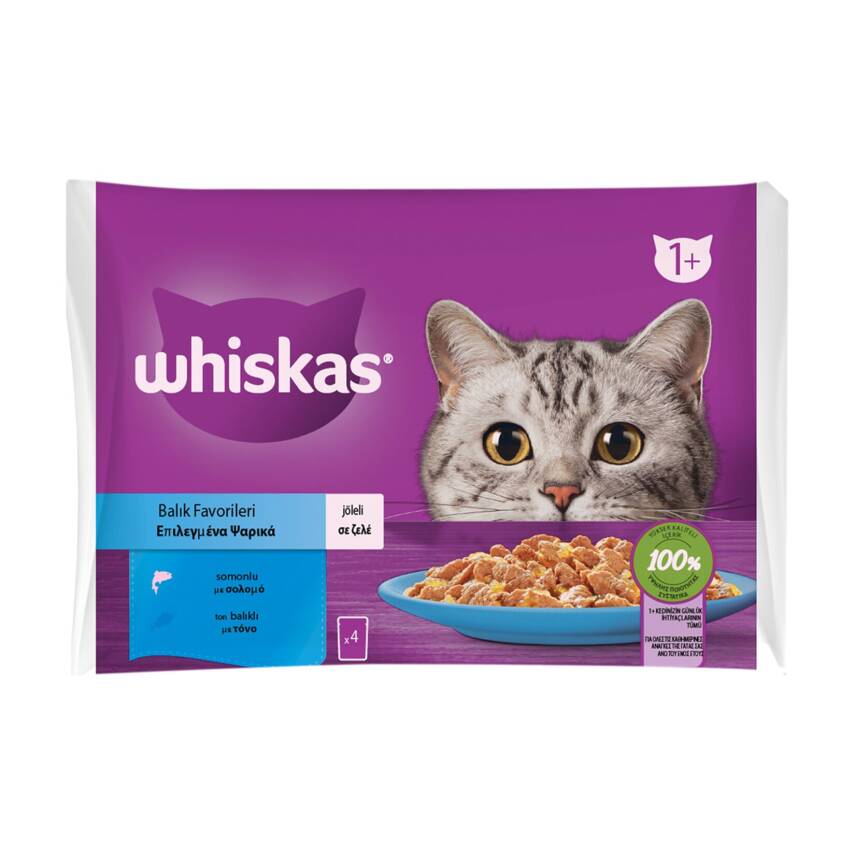 Whiskas Balıklı Seçim Poşet Yaş Mama 4 x 85 G - 1