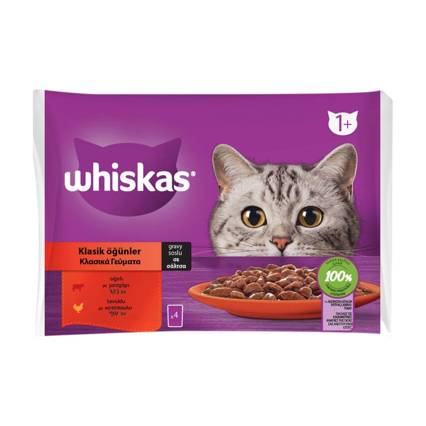 Whiskas Etli Seçim Poşet Yaş Mama 4 x 85 G - 1