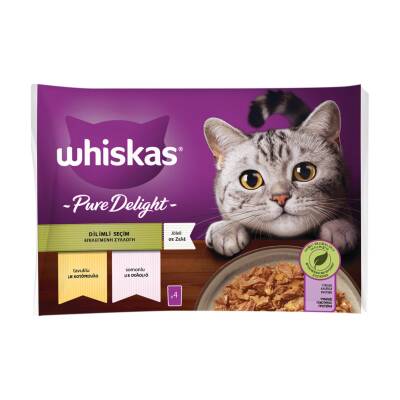 Whiskas Pure Delight Dilimli Seçim Tavuklu ve Somonlu Poşet Yaş Mama 340 G - Whiskas