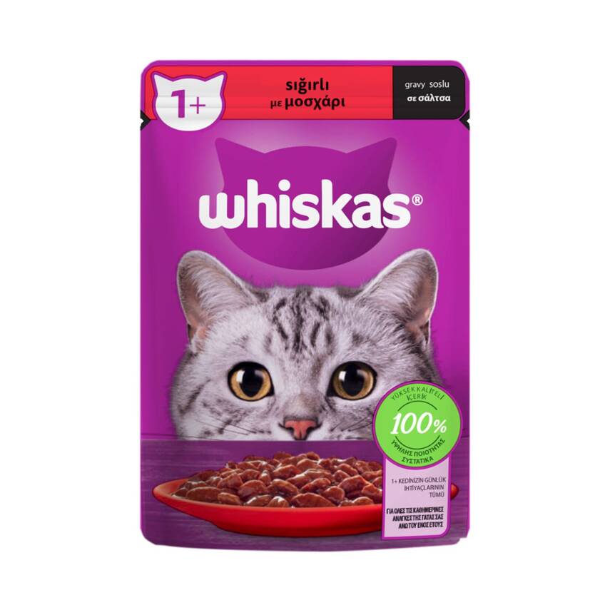 Whiskas Sığırlı Poşet Yaş Mama 85 G - 1