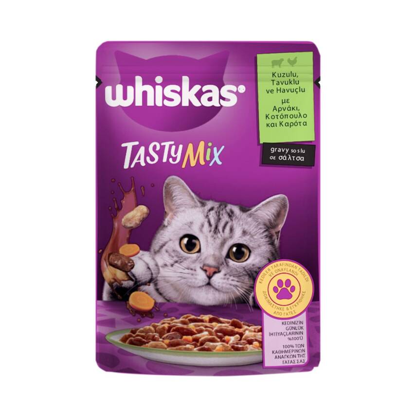 Whiskas Tasty Mix Kuzulu & Havuçlu Yaş Mama 85 G - 1