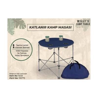 Willy's Katlanır Kamp Masası 72Cm - Willy's