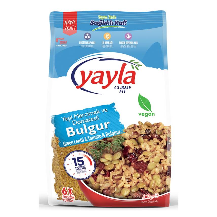 Yayla Gurme Fit Yeşil Mercimek Domates Bulgur 360 - 1
