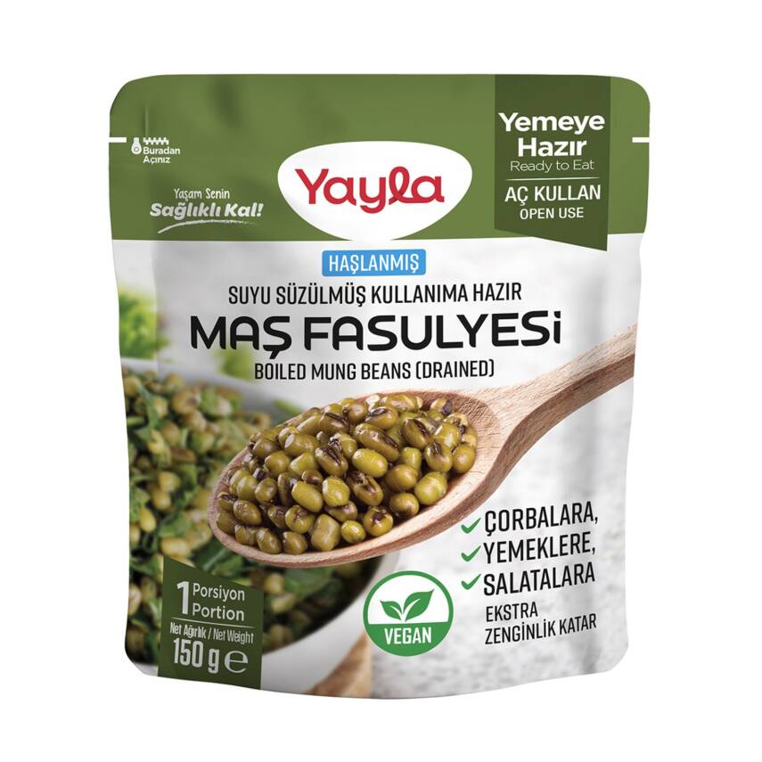 Yayla Haşlanmış Suyu Süzülmüş Maş Fasulyesi 150 G - 1