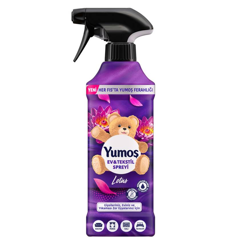 Yumoş Ev ve Tekstil Spreyi Lotus Yıkanması Zor Eşyalar İçin 450 Ml - 1