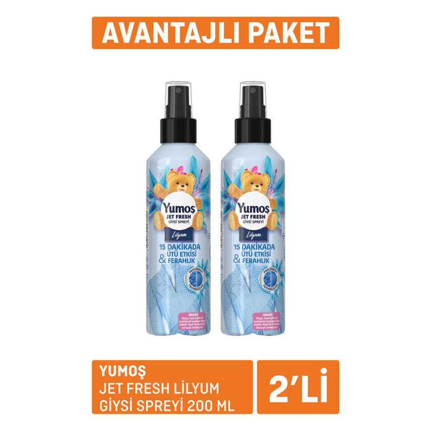 Yumoş Jet Fresh Lilyum Giysi Spreyi 2X200 Ml - 1