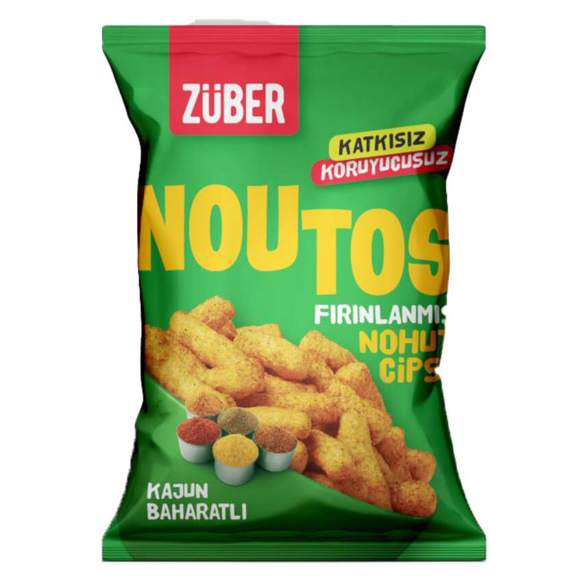 Züber Noutos Fırınlanmış Nohut Cips Kajun Baharatlı 55 G - 1